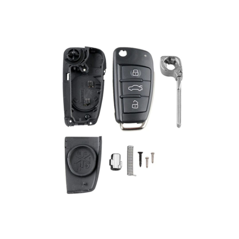 CARCASA TELEMANDO PLEGABLE AUDI 3 BOTONES