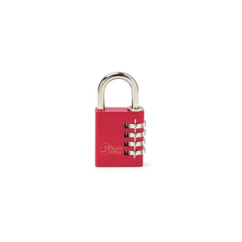 PADLOCK ALUMINIUM COMBINATION 40 MM RED