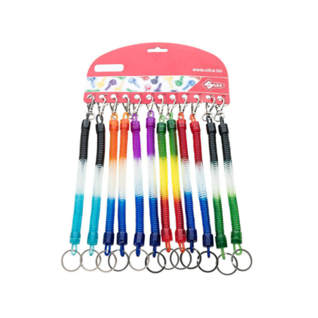 ESPIRAL DE GOMA&MOSQUETÓN X 12 SURTIDOS