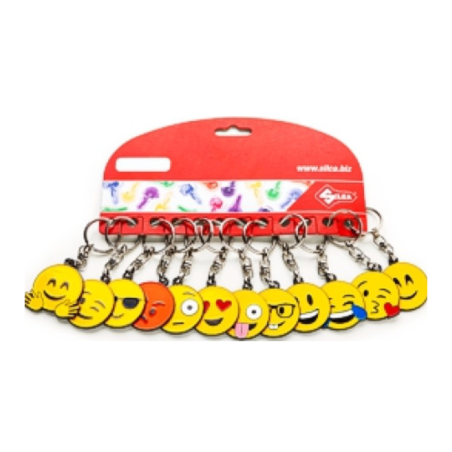 JUEGO DE 12 LLAVEROS EMOJI
