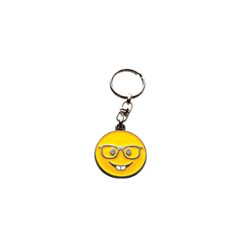 LLAVERO EMOJI CARA NERD X 5