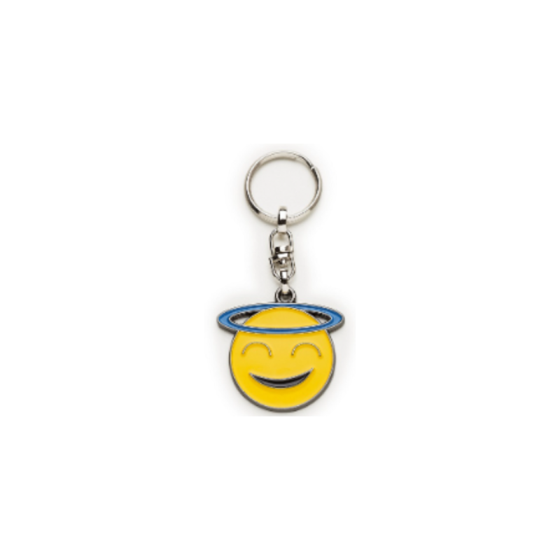 LLAVERO EMOJI CARA SONRIENTE AUREOLA X5