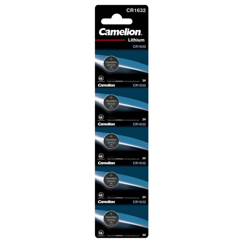 PACK 5 PILAS DE BOTON DE LITIO CR1632 CAMELION