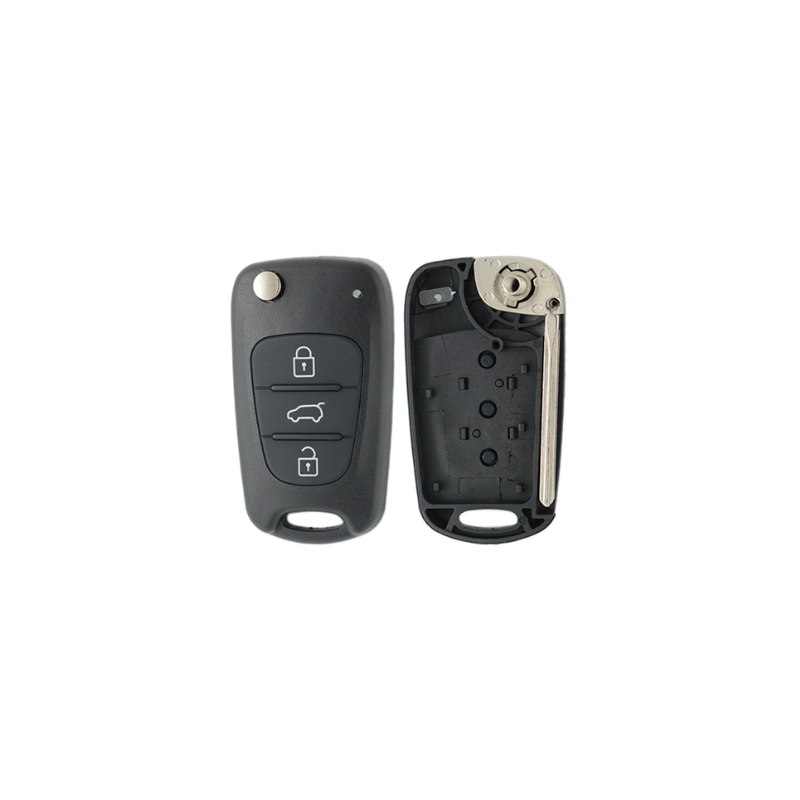 CARCASA HYUNDAI PLEGABLE 3 BOTONES NEGRA HYN14