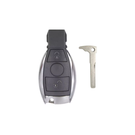 CARCASA MANDO MERCEDES KEYLESS 2 BOTONES CROMADA