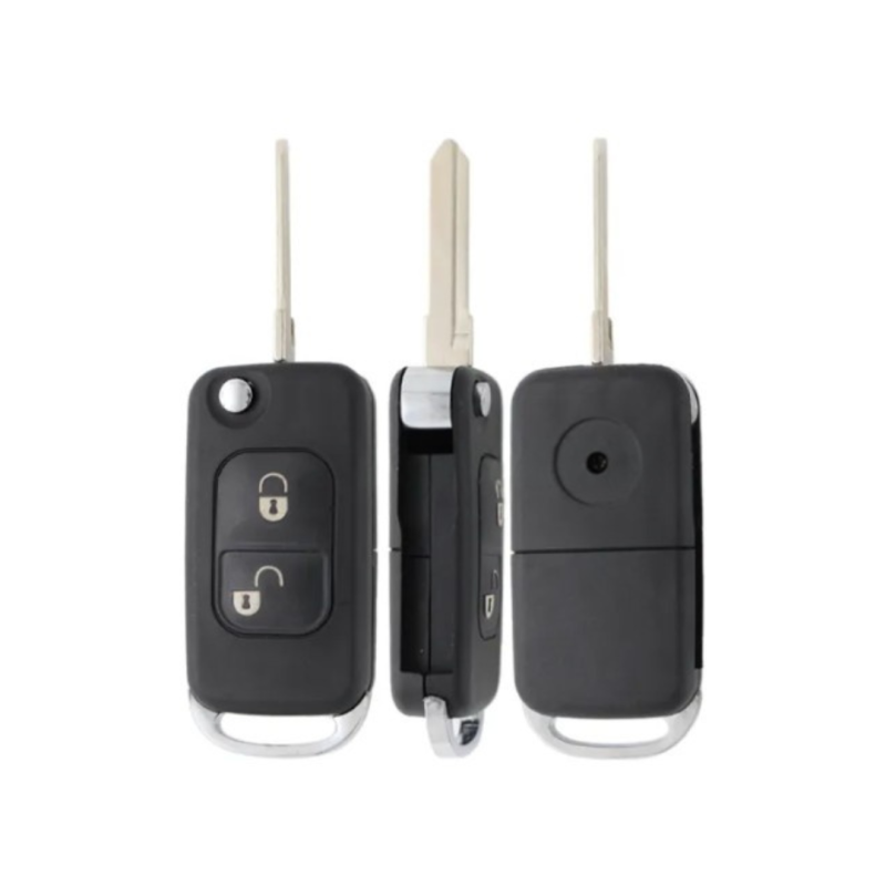 CARCASA MANDO PLEGABLE MERCEDES 2 BOTONES  YM15