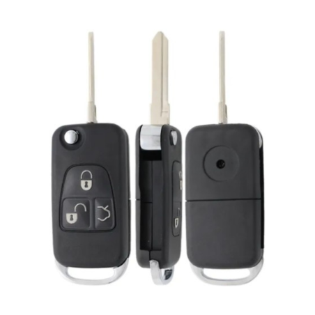 CARCASA MANDO PLEGABLE MERCEDES 3 BOTONES  YM15