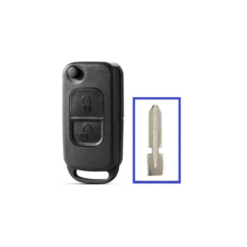 CARCASA MANDO PLEGABLE MERCEDES 2 BOTONES HU39