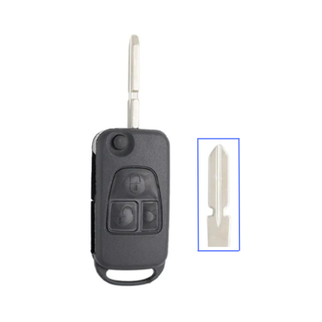 CARCASA MANDO PLEGABLE MERCEDES 3 BOTONES HU39