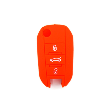 FUNDA MANDO PEUGEOT ROJO 3 BOTONES