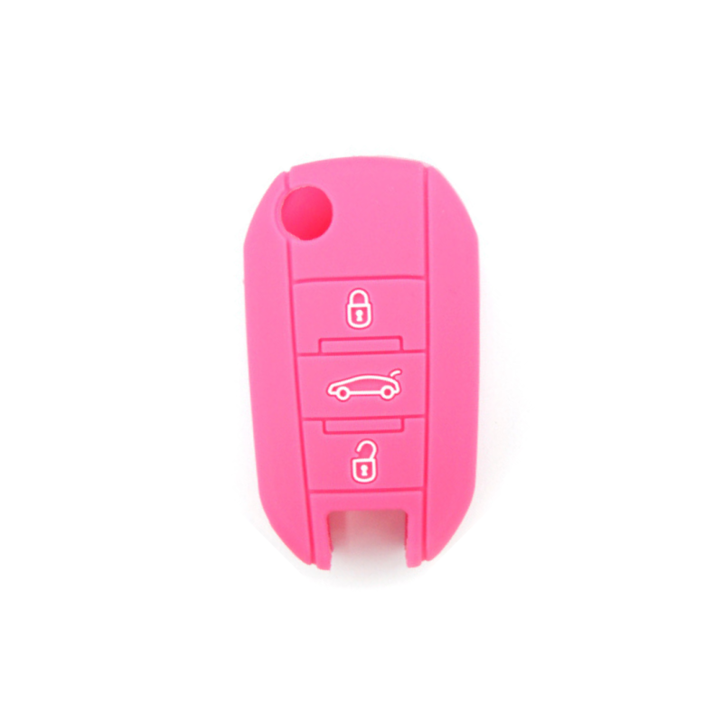 FUNDA MANDO PEUGEOT ROSA 3 BOTONES
