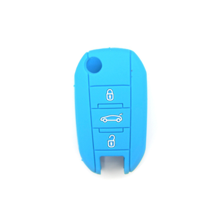 FUNDA MANDO PEUGEOT AZUL 3 BOTONES