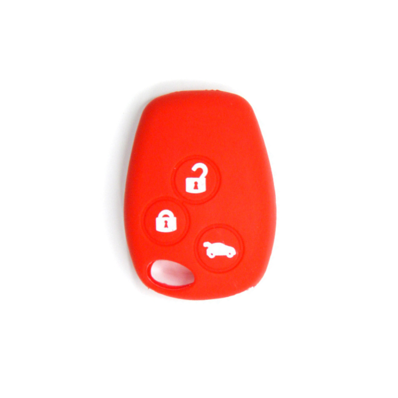 FUNDA MANDO FIJO RENAULT ROJO 3 BOTONES REDONDOS