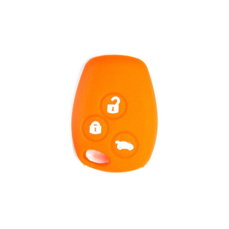 FUNDA MANDO FIJO RENAULT NARANJA 3 BOTONES REDONDO