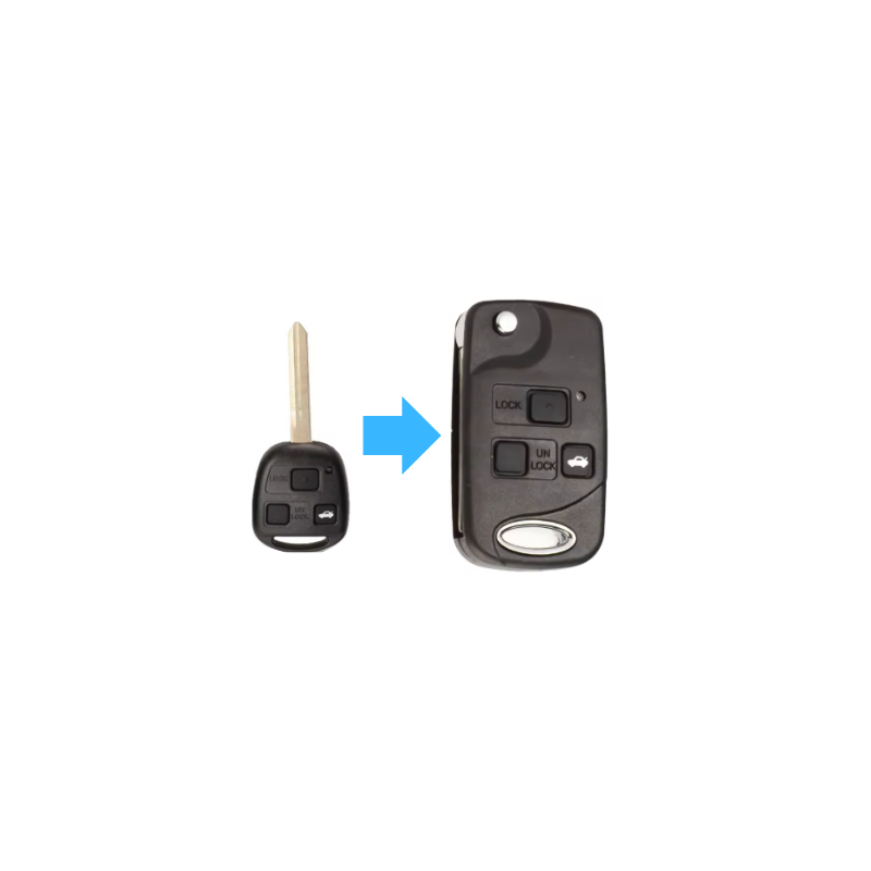 CARCASA TOYOTA 3 BOTONES CONVERTIBLE TOY43