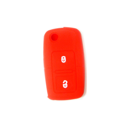 FUNDA MANDO VW-SEAT-SKODA ROJO 2 BOTONES