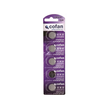 PACK 5 PILAS BOTON CR1616 3.0V LITIO