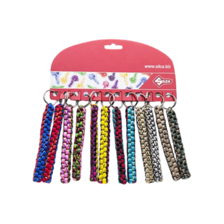 COLOURED ROPE KEY RING  X12